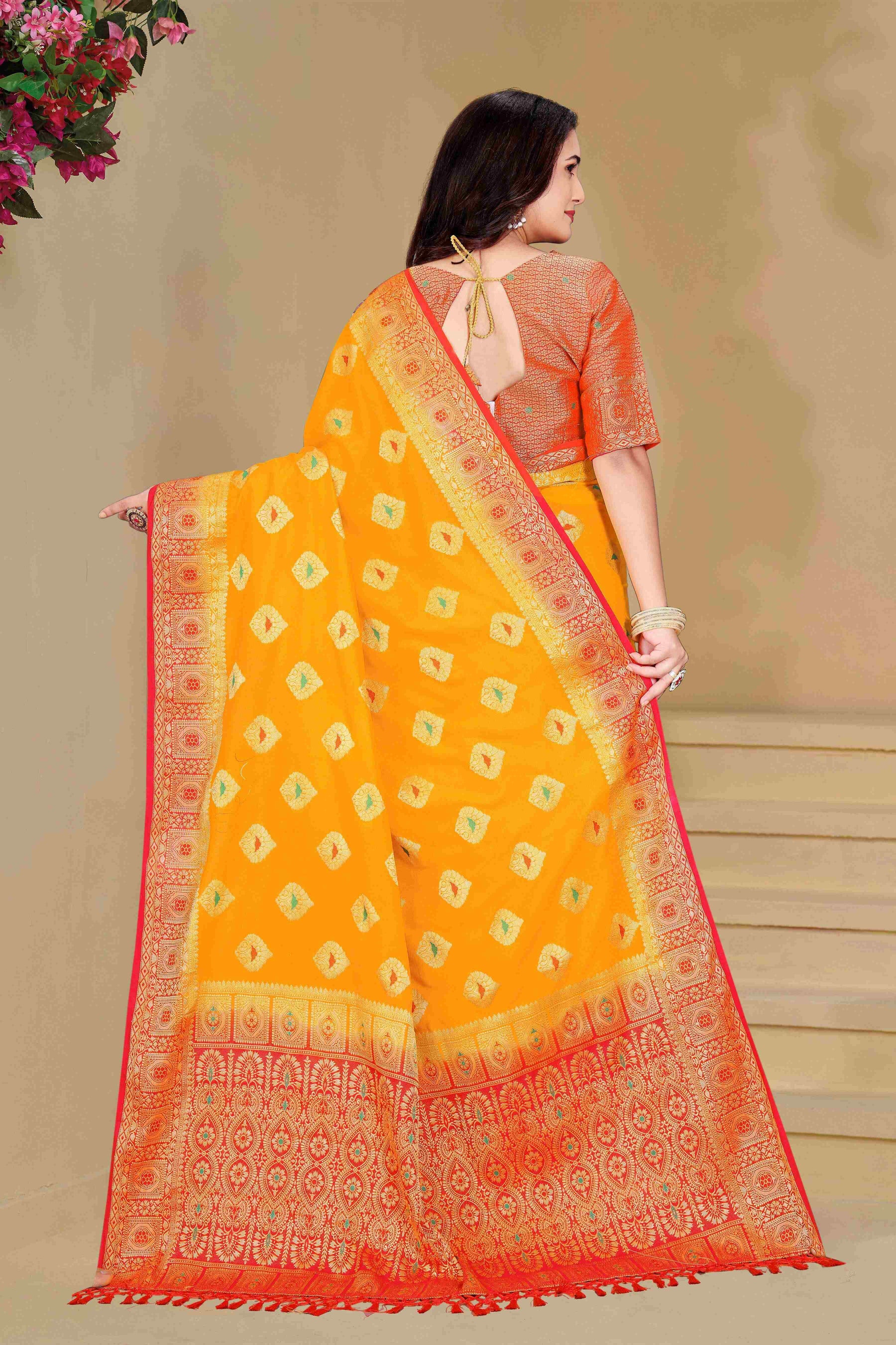 Shop Elegant Dola Silk Saree with Intricate Zari work – Perfect for Weddings & Special Celebrations