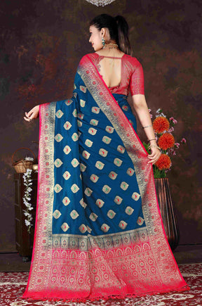 Rama Color Pure Dola Jacquard Silk Designer Saree: A Blend of Elegance & Luxury