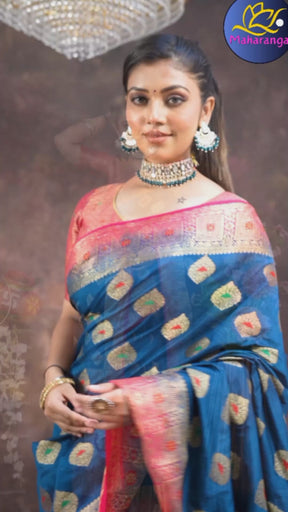 Rama Color Pure Dola Jacquard Silk Designer Saree: A Blend of Elegance & Luxury