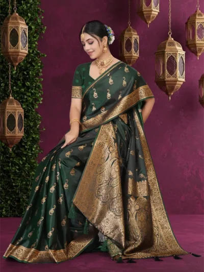 rama green banarasi saree